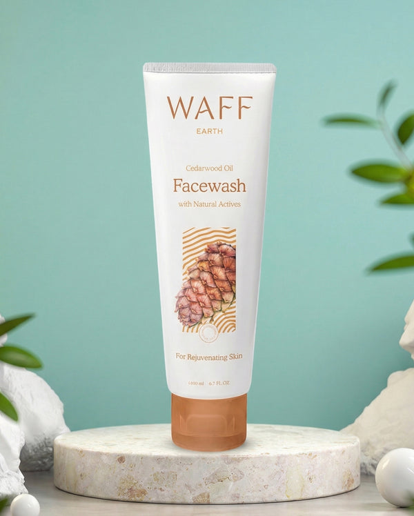 WAFF Earth Face Wash | Deep Cleansing and Acne Protection | Cedarwood Oil | Pine Oil | Vetiver Oil | Green Tea