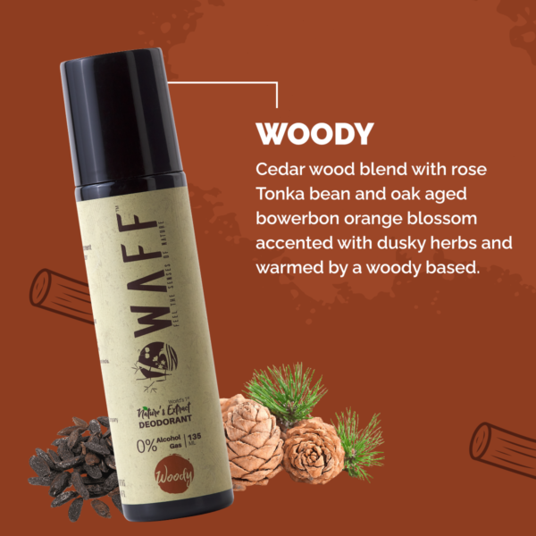 WAFF Woody Deodorant - For Men & Women